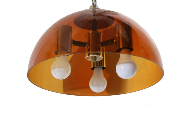Mid Century Modern Dome Hanging Swag Light for Ceiling - Rewired