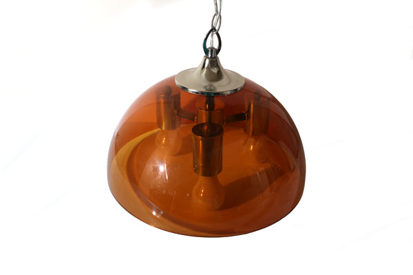 Mid Century Modern Dome Hanging Swag Light for Ceiling - Rewired