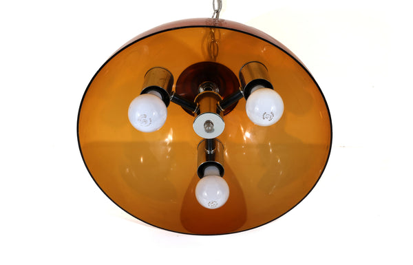 Mid Century Modern Dome Hanging Swag Light for Ceiling - Rewired