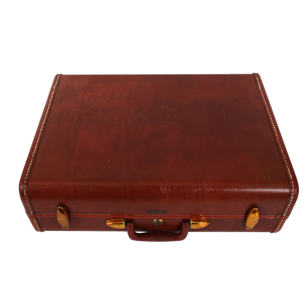 Vintage Samsonite Suitcase by the Shwayder Brothers in a Brown Faux Leather