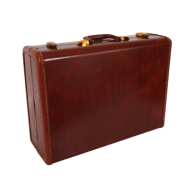 Vintage Samsonite Suitcase by the Shwayder Brothers in a Brown Faux Leather