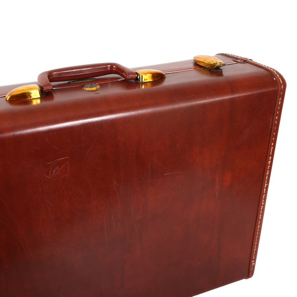 Vintage Samsonite Suitcase by the Shwayder Brothers in a Brown Faux Leather