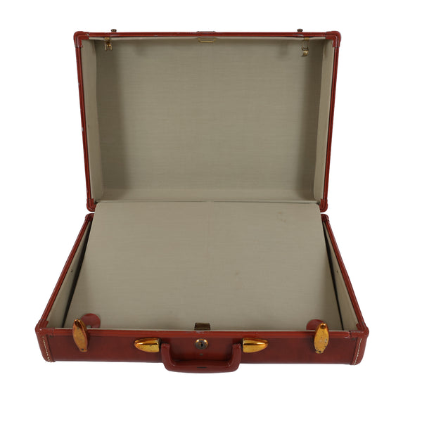 Vintage Samsonite Suitcase by the Shwayder Brothers in a Brown Faux Leather