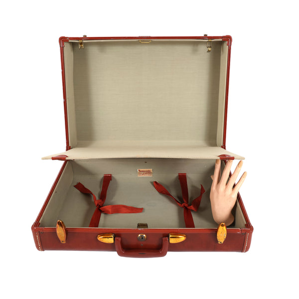 Vintage Samsonite Suitcase by the Shwayder Brothers in a Brown Faux Leather