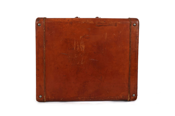 Vintage Genuine Leather Suitcase with Stainfree Burgundy Interior