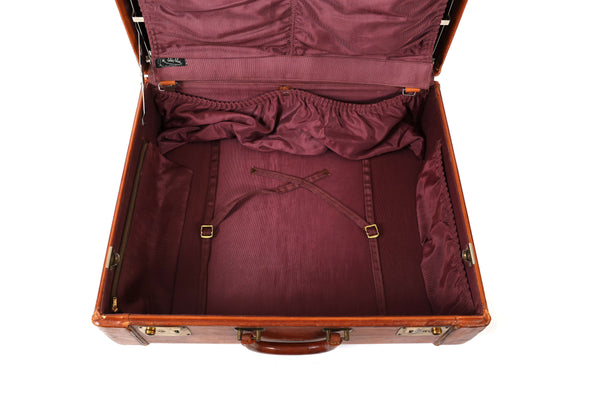 Vintage Genuine Leather Suitcase with Stainfree Burgundy Interior