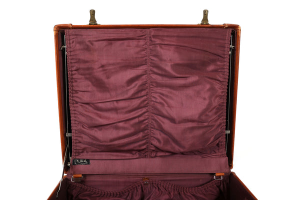 Vintage Genuine Leather Suitcase with Stainfree Burgundy Interior