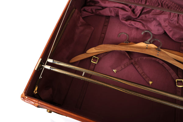 Vintage Genuine Leather Suitcase with Stainfree Burgundy Interior
