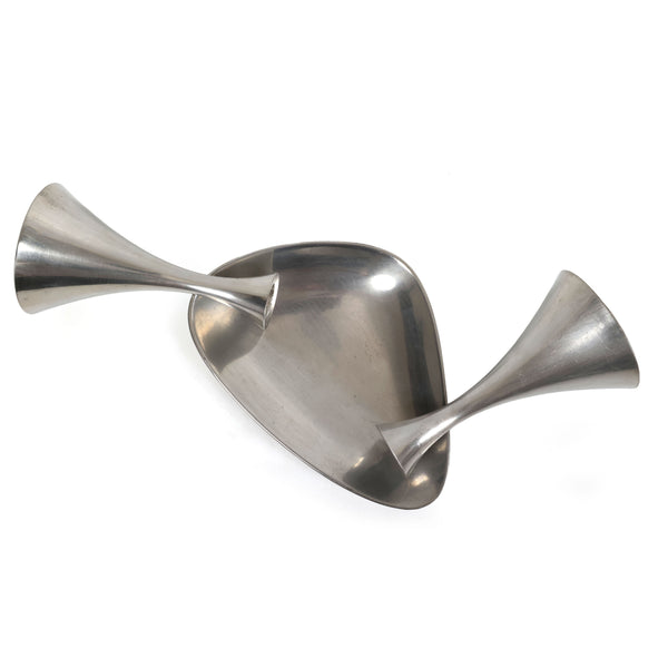 Danish Modern Pewter Candle Holders and Dish Set – Arne Erkers, for Just Andersen - Set of 3
