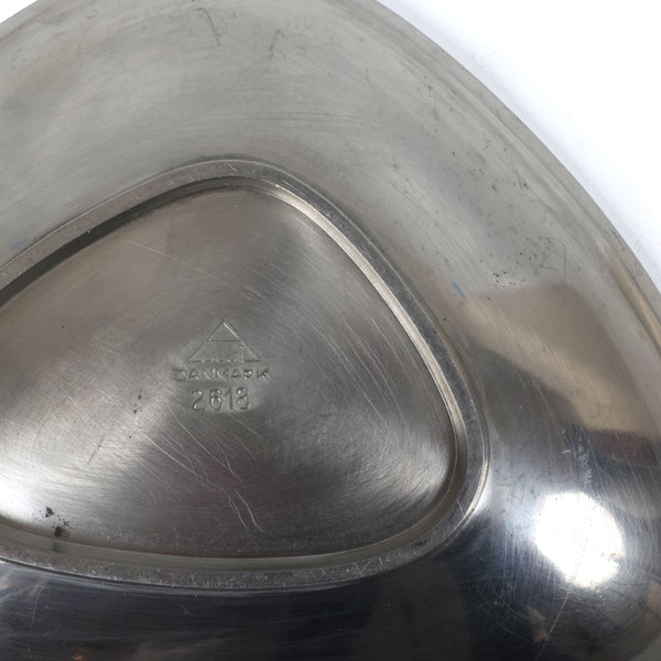Danish Modern Pewter Candle Holders and Dish Set – Arne Erkers, for Just Andersen - Set of 3