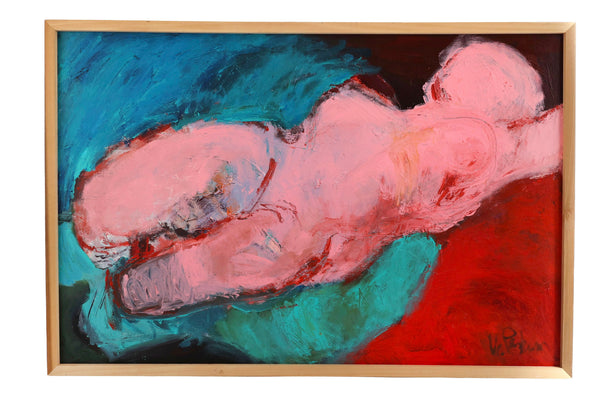 Figurative Expressionism "Whose Blues" Original Painting by the Reverend Dr. Virginia Cohn Parkum