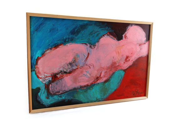 Figurative Expressionism "Whose Blues" Original Painting by the Reverend Dr. Virginia Cohn Parkum