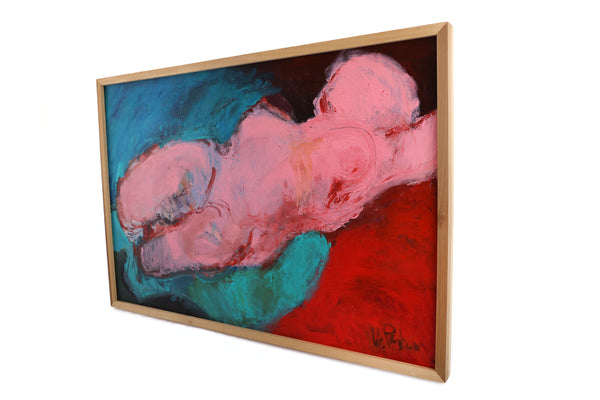 Figurative Expressionism "Whose Blues" Original Painting by the Reverend Dr. Virginia Cohn Parkum