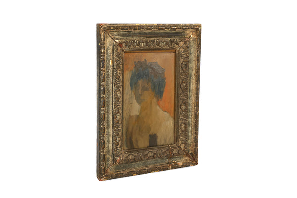 Alex Minewski Oil Painting – Portrait on Board, Grande Chaumiere, Pennsylvania Academy of Fine Art