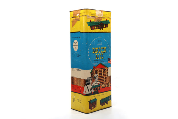 Lincoln Log Set 5C with 215 Pieces in Original Box with Lid - Vintage 1960's