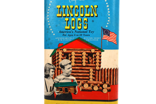 Lincoln Log Set 5C with 215 Pieces in Original Box with Lid - Vintage 1960's