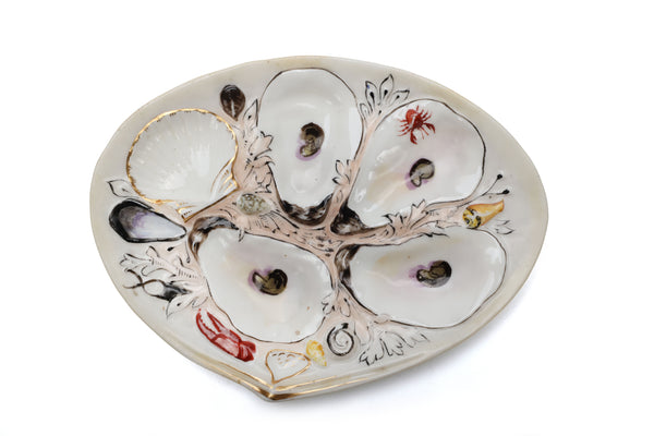 Antique Union Porcelain Works Marine Themed Oyster Plate