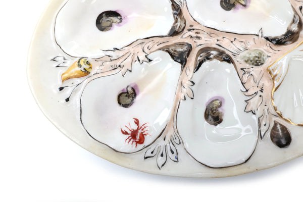 Antique Union Porcelain Works Marine Themed Oyster Plate