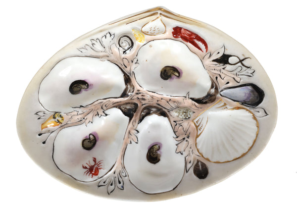 Antique Union Porcelain Works Marine Themed Oyster Plate