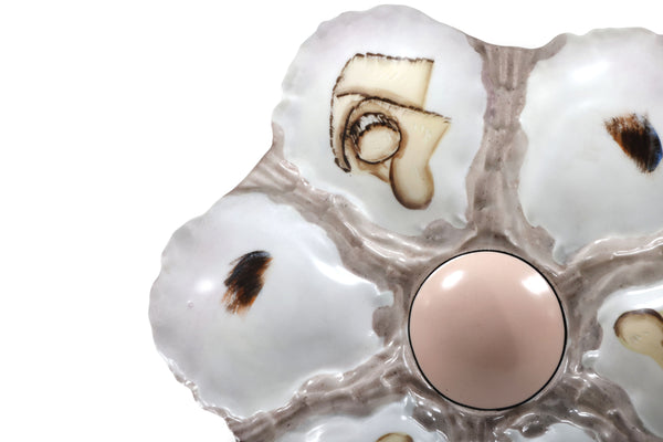 Haviland Hand Painted Marine Themed Oyster Plate Limoges