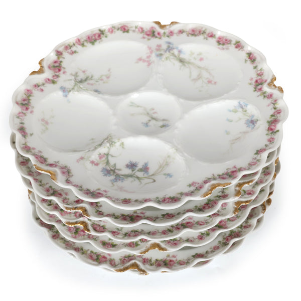Set of 6 Antique Haviland & Co. Limoges Oyster Plates