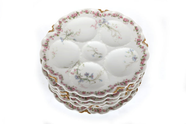Set of 6 Antique Haviland & Co. Limoges Oyster Plates
