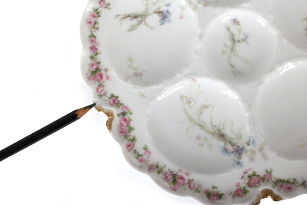 Set of 6 Antique Haviland & Co. Limoges Oyster Plates
