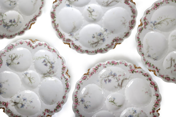 Set of 6 Antique Haviland & Co. Limoges Oyster Plates