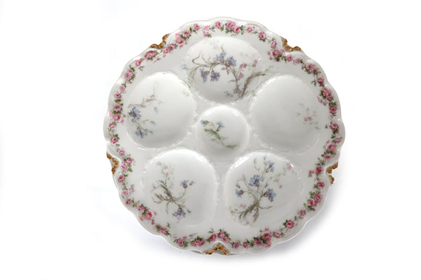 Set of 6 Antique Haviland & Co. Limoges Oyster Plates
