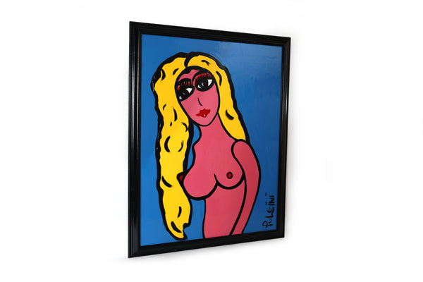 Thomas Pulgini Blue Girl Pop Art Oil Painting