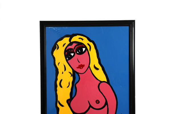 Thomas Pulgini Blue Girl Pop Art Oil Painting