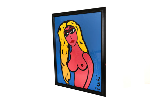 Thomas Pulgini Blue Girl Pop Art Oil Painting