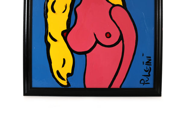 Thomas Pulgini Blue Girl Pop Art Oil Painting
