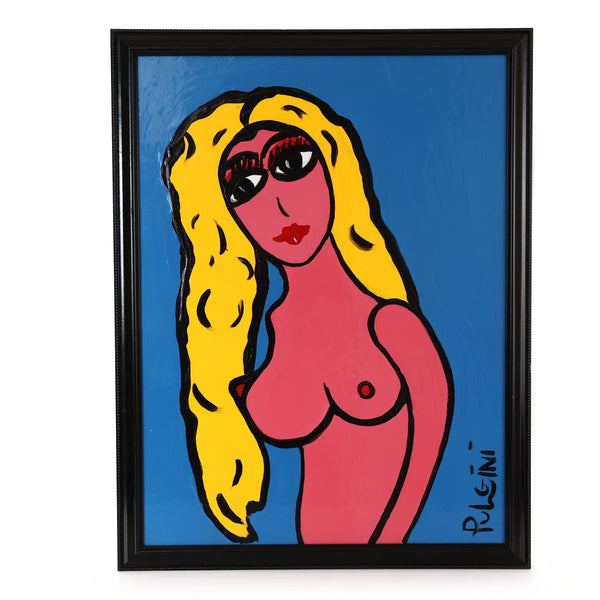 Thomas Pulgini Blue Girl Pop Art Oil Painting