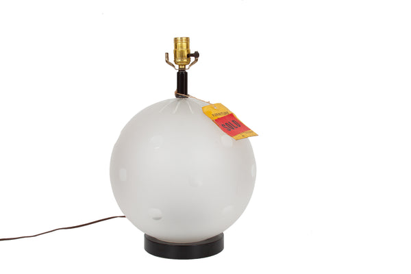 Mid Century Glass Ball Lamp with Polkadots
