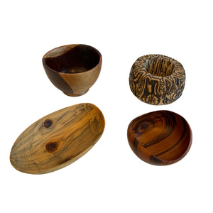 Set of 4 Hand Turned Wood Bowls