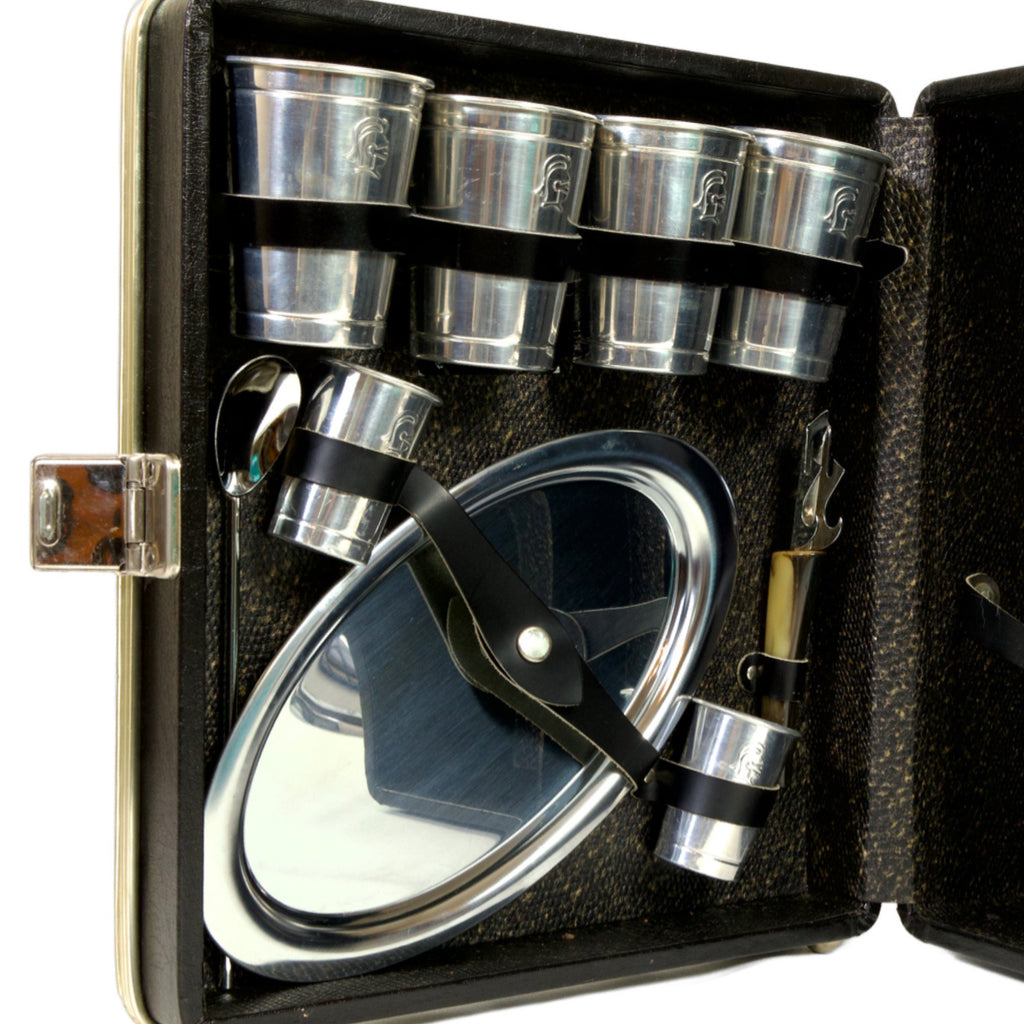 10 Piece Stainless Steel Travel Bar Set in Leather Case