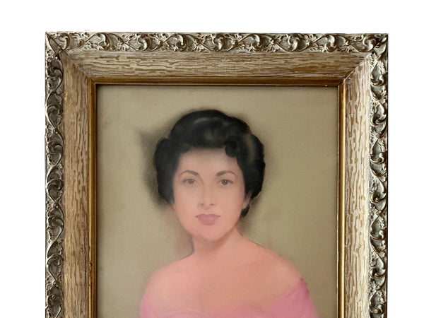 Portrait of a Woman in Pink - Original Pastel Artwork