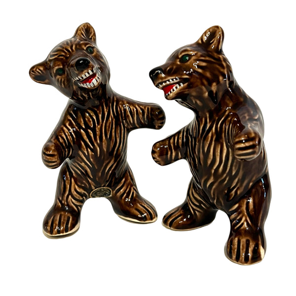 Vintage 1950's Growling Bears Salt and Pepper Shakers