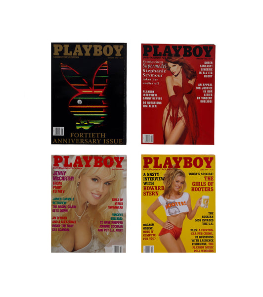 Stack of 11 Vintage Playboy Magazines