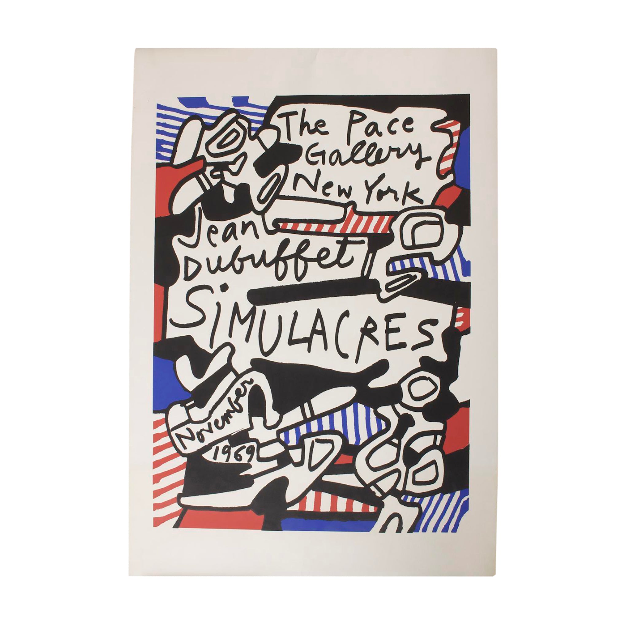 Original Pop Art Lithograph Jean DuBuffet Print Simulacres Pace Gallery