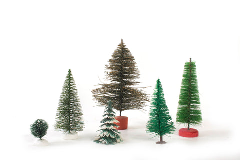 Vintage Bottle Brush Christmas Trees Miniature Modeling Supplies